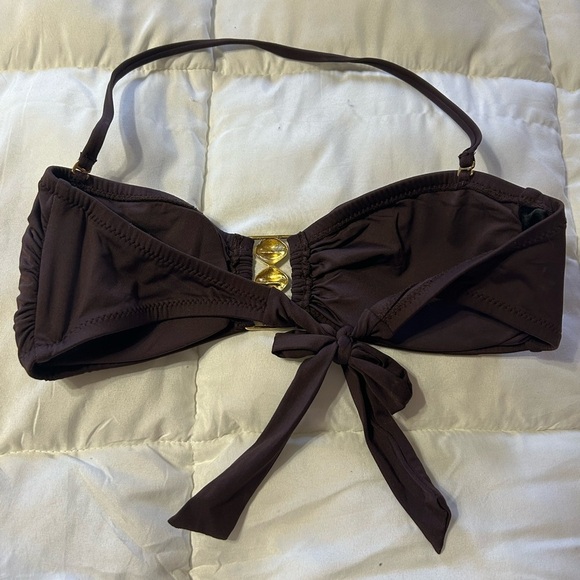 Trina Turk Bandeau Bikini Top - brown  Size 8 - Picture 3 of 5